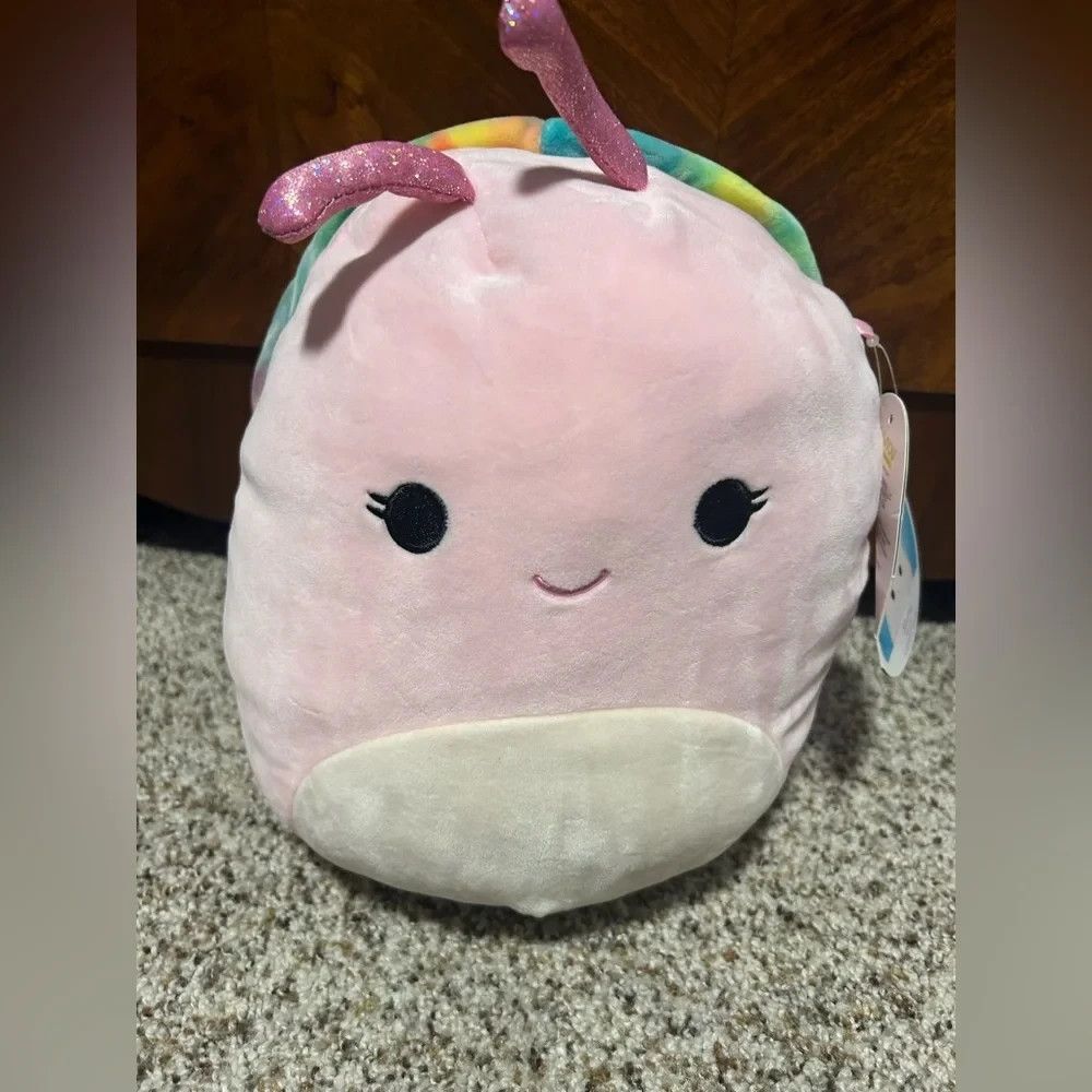 Squishmallow Silvina the Snail Plush Doll - Pink with Tie-dyed shell, 16"